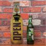 Imagem de Placa Decorativa com Abridor de Garrafa Open Beer 11x40cm