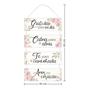 Imagem de Placa Decorativa com Corda Gratidão Calma Fé Amor com Flores 30x65