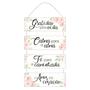 Imagem de Placa Decorativa com Corda Gratidão Calma Fé Amor com Flores 30x65