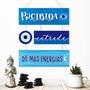 Imagem de Placa Decorativa com Corda Olho Grego MDF 6 mm Azul 30x49