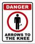 Imagem de Placa Decorativa - Danger Arrows To The Knee 36X46