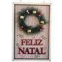 Imagem de Placa decorativa de natal com guirlanda e frase para porta e parede - enfeite natalino de mdf