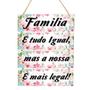 Imagem de Placa decorativa em mdf e corda frase  nossa familia cod 039