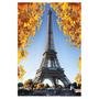 Imagem de Placa Decorativa Foto Paris Torre Eiffel e Flores MDF 20x30