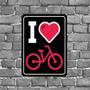 Imagem de Placa Decorativa I Love Bike Preta 18x27cm