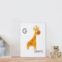 Imagem de Placa decorativa infantil animal girafa amarelo