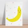 Imagem de Placa decorativa infantil Bebê Fruta Banana Bolinhas