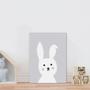 Imagem de Placa decorativa infantil coelho branco bochechas rosa