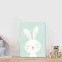 Imagem de Placa decorativa infantil coelho branco orelhas rosa