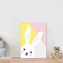 Imagem de Placa decorativa infantil colorido coelho branco