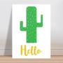 Imagem de Placa decorativa infantil desenho cacto verde hello amarelo