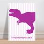 Imagem de Placa decorativa infantil dinossauro roxo