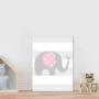 Imagem de Placa decorativa infantil elefante pássaro cinza e rosa