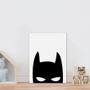 Imagem de Placa decorativa infantil máscara Batman fundo branco