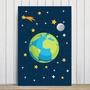 Imagem de Placa Decorativa Infantil MDF Sistema Solar Terra 20x30cm