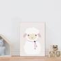 Imagem de Placa decorativa infantil ovelha rosa e branca