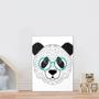 Imagem de Placa decorativa infantil panda de óculos azul