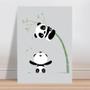 Imagem de Placa decorativa infantil pandas animais cuty panda irmãos