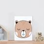 Imagem de Placa decorativa infantil rosto urso marrom