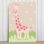 Imagem de Placa Decorativa Infantil Safari Menina Girafa 20x30cm