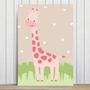 Imagem de Placa Decorativa Infantil Safari Menina Girafa 30x40cm
