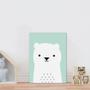 Imagem de Placa decorativa infantil urso branco e azul