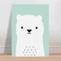 Imagem de Placa decorativa infantil urso branco e azul