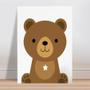 Imagem de Placa decorativa infantil urso marrom estrelinha branca