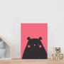 Imagem de Placa decorativa infantil urso rosa e preto