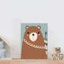 Imagem de Placa decorativa infantil Urso Tribal Bochecha Rosa