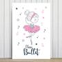 Imagem de Placa Decorativa MDF Bailarina Frase I Love Ballet 20x30cm