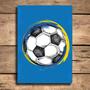 Imagem de Placa Decorativa MDF Bola de Futebol Fundo Azul 20x30cm