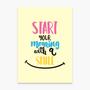 Imagem de Placa Decorativa MDF Frase Morning Smile 30x40