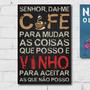 Imagem de Placa Decorativa MDF Frases Vinho Kit 4un 20x30cm