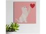 Imagem de Placa Decorativa MDF Gato Branco 20x20cm 