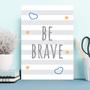 Imagem de Placa Decorativa MDF Infantil Be Brave Azul 20x30cm