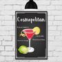 Imagem de Placa Decorativa MDF Receitas Drinks com Vodka Kit 4un 30x40