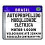 Imagem de Placa Decorativa para Ciclomotor Autopropelido Mobilidade Elétrica Resolução Contran 996/23 - Medida 20x17cm - PS 2mm