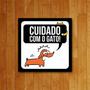 Imagem de Placa Decorativa Pet - Cuidado Com O Gato