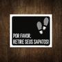 Imagem de Placa Decorativa - Por Favor Retire Sapatos 18X23