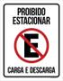 Imagem de Placa Decorativa - Proibido Estacionar Carga Descarga 27X35