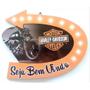 Imagem de Placa Decorativa Seta Neon Seja Bem Vindo Harley Davidson
