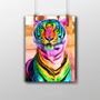 Imagem de Placa Decorativa - Tigre Colorido 20X30Cm Arco-íris