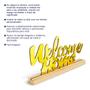 Imagem de Placa Decorativa Welcome Home Acrílico Dourado Espelhado