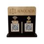 Imagem de Placa Display Logo e 2 Qr Code Pix e Wifi em Acrílico Dourado e Preto