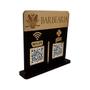 Imagem de Placa Display Logo e 2 Qr Code Pix e Wifi em Acrílico Dourado e Preto