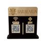 Imagem de Placa Display Logo e 2 Qr Code Pix e Wifi em Acrílico Dourado e Preto