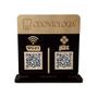 Imagem de Placa Display Logo e 2 Qr Code Pix e Wifi em Acrílico Dourado e Preto