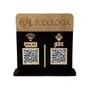 Imagem de Placa Display Logo e 2 Qr Code Pix e Wifi em Acrílico Dourado e Preto