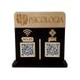 Imagem de Placa Display Logo e 2 Qr Code Pix e Wifi em Acrílico Dourado e Preto